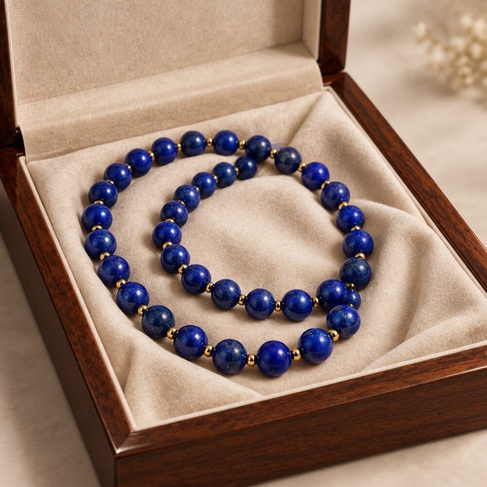 1950’s Mid Century patented MONET-Classic Navy Beaded Necklace